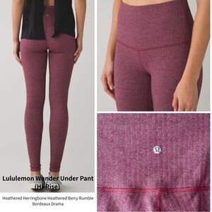 Sz4 Lululemon Wunder Under Pant (Hi-Rise) Heathered Herringbone